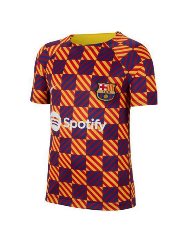 Barcelona pre-match jersey training soccer uniform men's sportswear football top yellow shirt 2023-2024